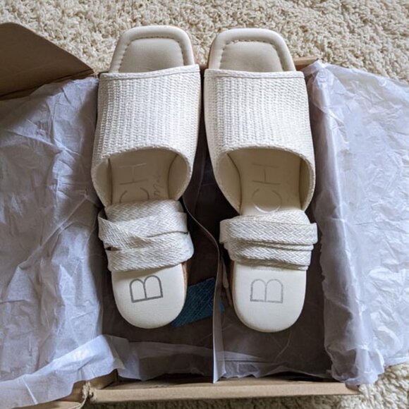 Anthropologie Cream Sandals with Cork Heel - Picture 4 of 7